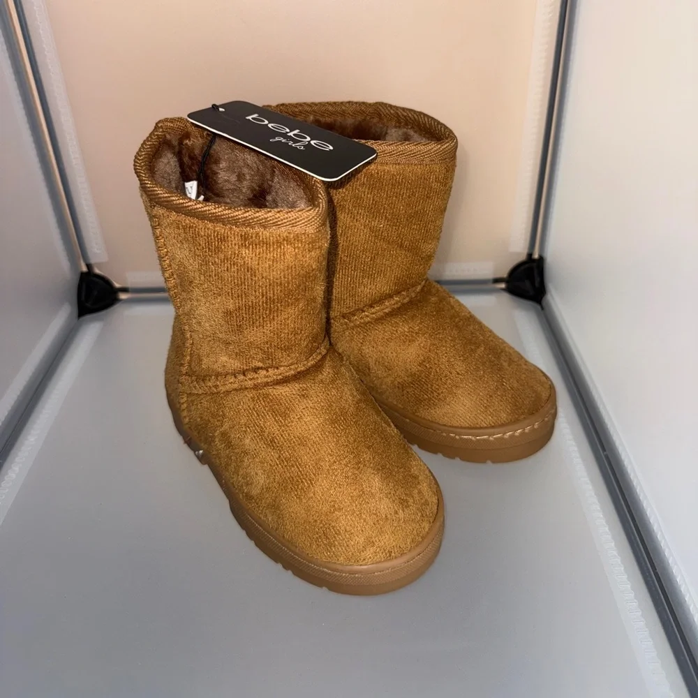 Bebe Toddler Girls Faux Fur Lined Winter Boot Brown Size 7 New